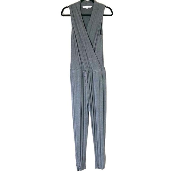 Max Studio Gray Surplice Neck Sleeveless Jogger Jumpsuit Size XS - Picture 2 of 9